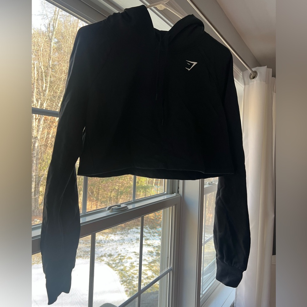 Gymshark Black Cropped Hoodie